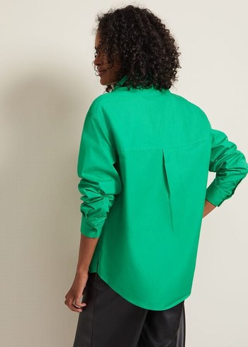 Phase Eight Green Cotton Oversized Shirts Green Australia | RP3791405